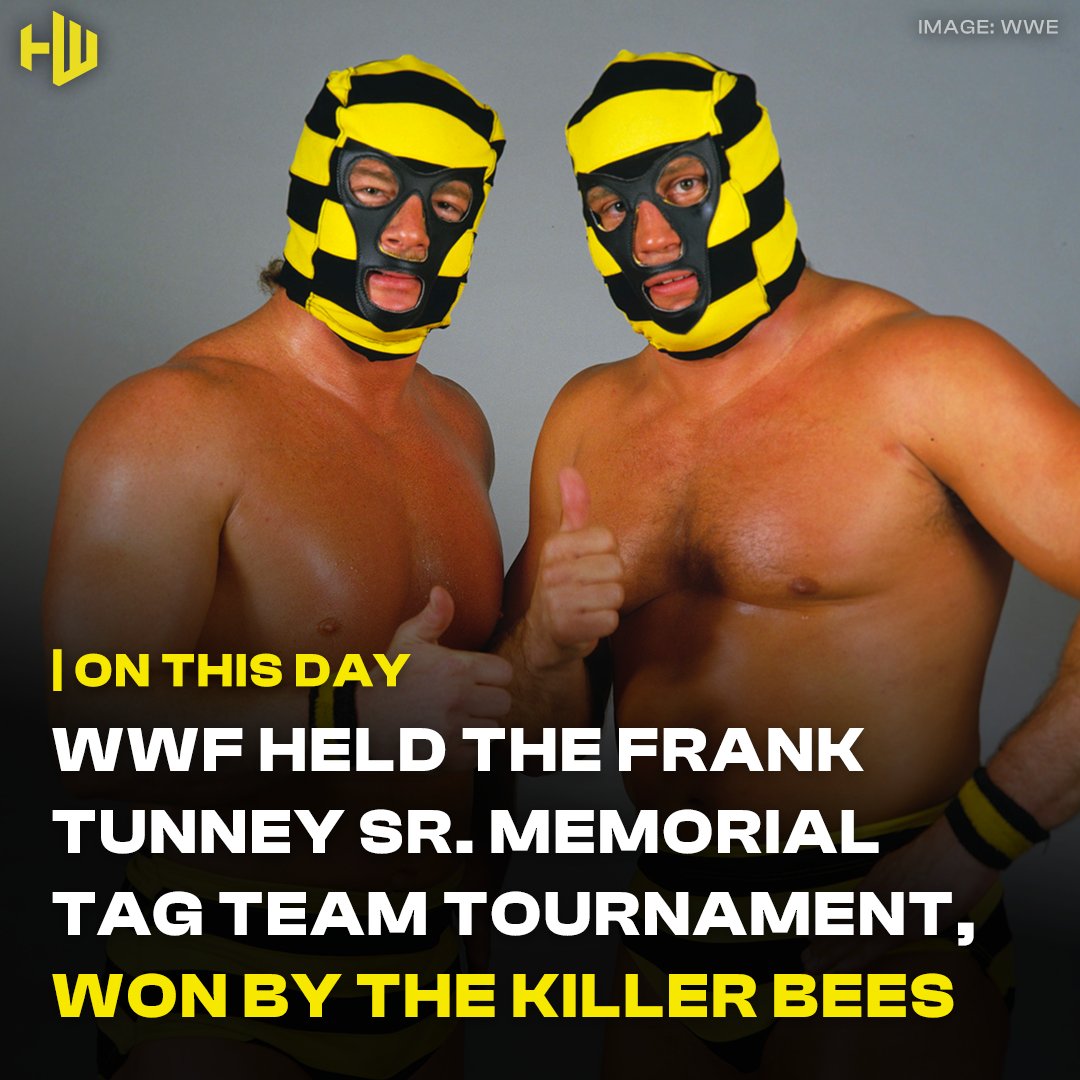 On March 15th 1987, WWF held the Frank Tunney Sr. Memorial Tag Team Tournament at Maple Leaf Gardens in Toronto. The tournament was won by The Killer Bees, <a href="/jumpinjbrunzell/">Jim Brunzell Jr</a> and @killerbee1b.

The victory earned The Killer Bees an immediate title shot against The Hart Foundation.