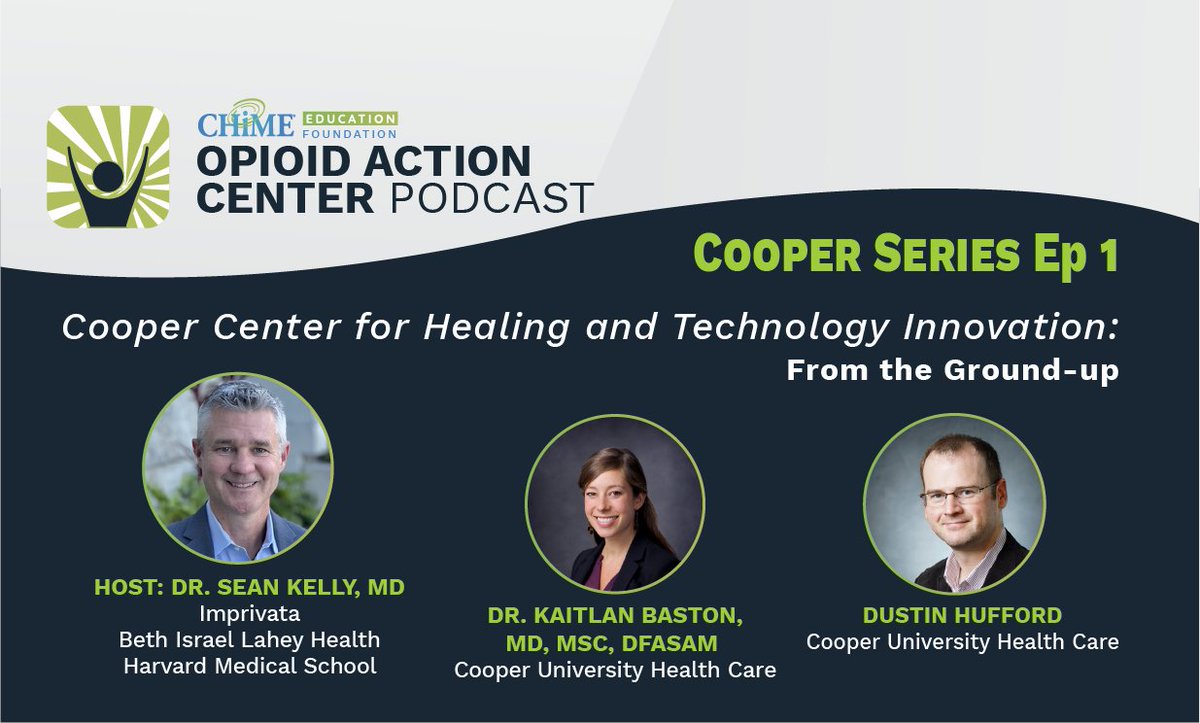 Listen to @SeanKellyMD <a href="/Imprivata/">Imprivata</a> <a href="/bethisraellahey/">Beth Israel Lahey Health</a> <a href="/harvardmed/">Harvard Medical School</a> speak with Dr. <a href="/KaitBaston/">Kait Baston</a> and Dustin Hufford on building the #integrated <a href="/CooperHealthNJ/">Cooper University Health Care</a> Center for Healing treating #pain, #addiction, and #behavioralhealth under one roof! Ep 1 of 3 out now! opioidactioncenter.com/resource/coope…