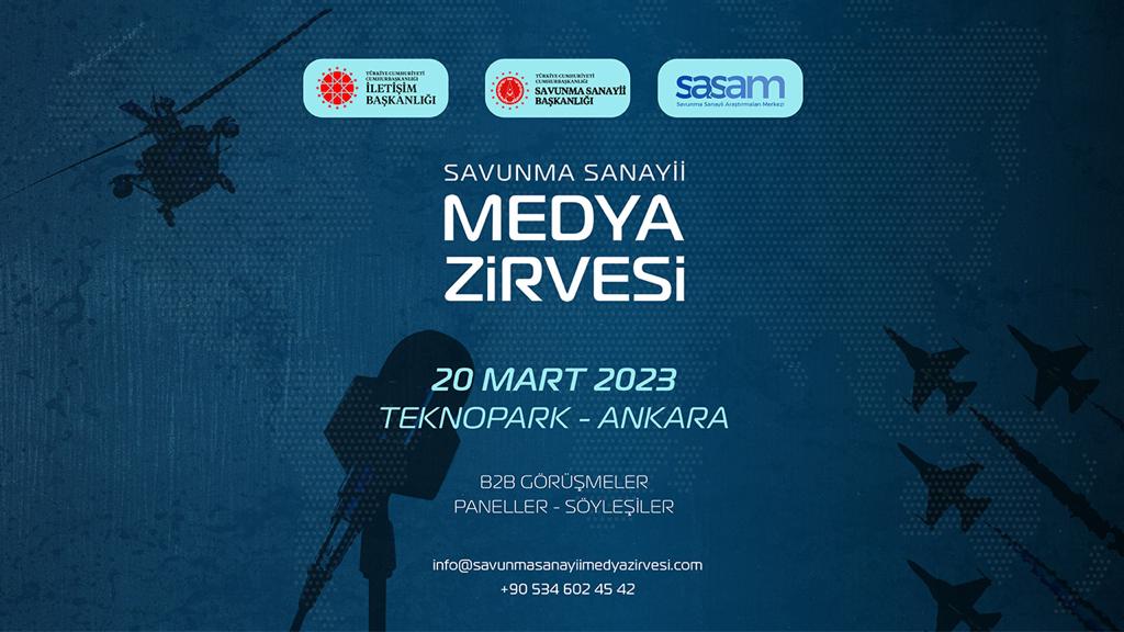 Savunma Sanayii Medya Zirvesi, <a href="/iletisim/">T.C. İletişim Başkanlığı</a> himayelerinde, <a href="/SavunmaSanayii/">SSB</a> destekleriyle, Savunma Sanayii Araştırmaları Merkezi (SASAM) tarafından 20 Mart Pazartesi günü <a href="/TeknoparkAnkara/">Teknopark Ankara</a>'da düzenlenecek.
sasaamer.com/savuma-sanayii…