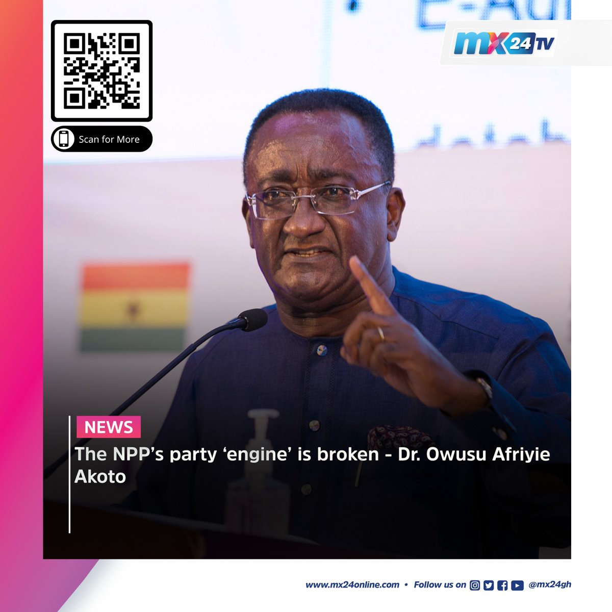 mx24gh's tweet photo. Here are today's biggest headlines. Scan the code to visit our website to read more.
#mx24gh #funfearlessfactual #mx24news #Prado #ControllerGeneral #Camry #NPP #AfriyieAkoto #IES #FuelPrices #Fuel #USA #Drone #Russia #BlackSea #Haaland #ManchesterCity #MCFC #RBLeipzig #UCL https://t.co/mIWM5q92a9
