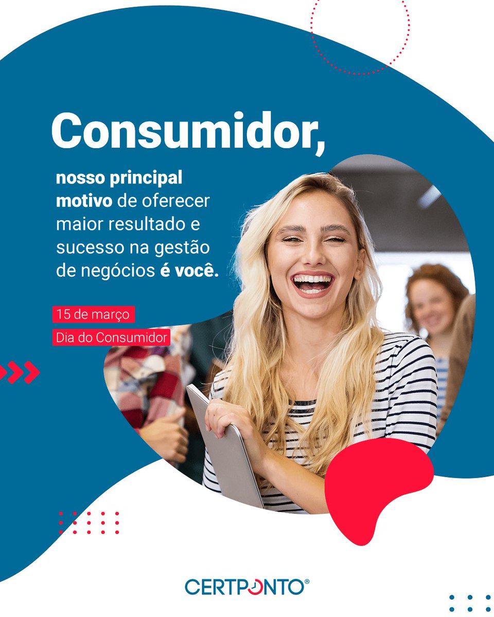 CERTPONTO's tweet image. Dia de fortalecer direitos e conquistas do Consumidor! ✨
O desejo da CERTPONTO é que a relação de nossos parceiros com seus consumidores seja o foco principal do dia a dia. 
Queremos ser o seu parceiro nessa jornada. 🤝 #certponto #semanadoconsumidor #diadoconsumidor