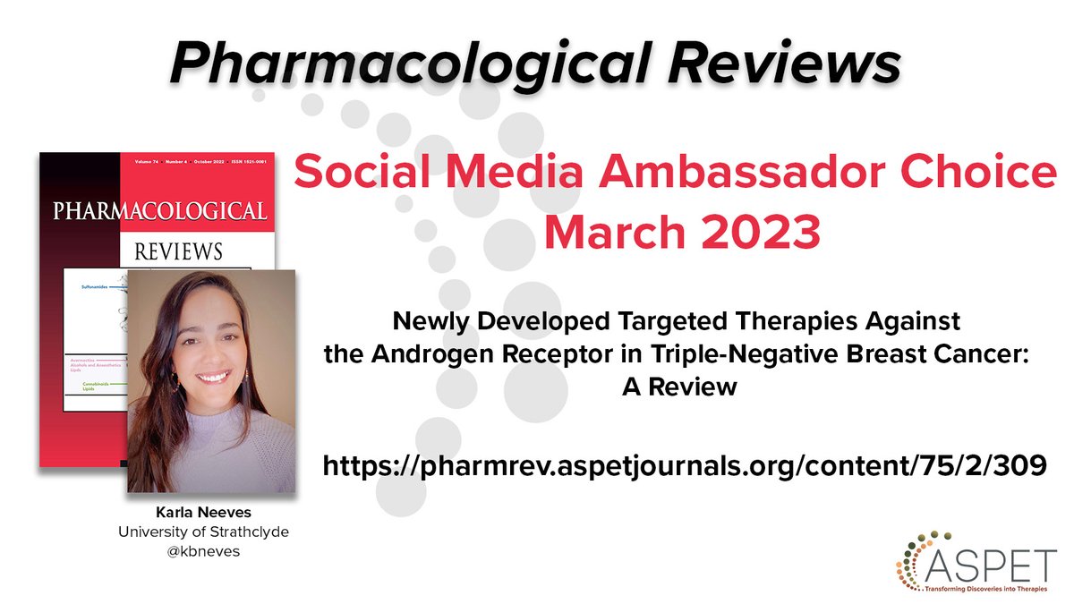 ASPET (@aspet) on Twitter photo Novel targeted therapies against androgen receptors have significantly improved the survival rate for #breastcancer patients. This new study by <a href="/ChoupaniEdris/">Edris Choupani</a> has been published in <a href="/PharmRevJournal/">Pharm Rev (ASPET)</a> Read his article here: bit.ly/3LkApQF. #pharmacology. <a href="/kbneves/">Karla Neves</a> Novel targeted therapies against androgen receptors have significantly improved the survival rate for #breastcancer patients. This new study by <a href="/ChoupaniEdris/">Edris Choupani</a> has been published in <a href="/PharmRevJournal/">Pharm Rev (ASPET)</a> Read his article here: bit.ly/3LkApQF. #pharmacology. <a href="/kbneves/">Karla Neves</a>