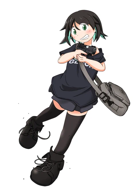 久々描きました!ウチの看板娘!!グロック26ちゃんです!!!#銃娘 