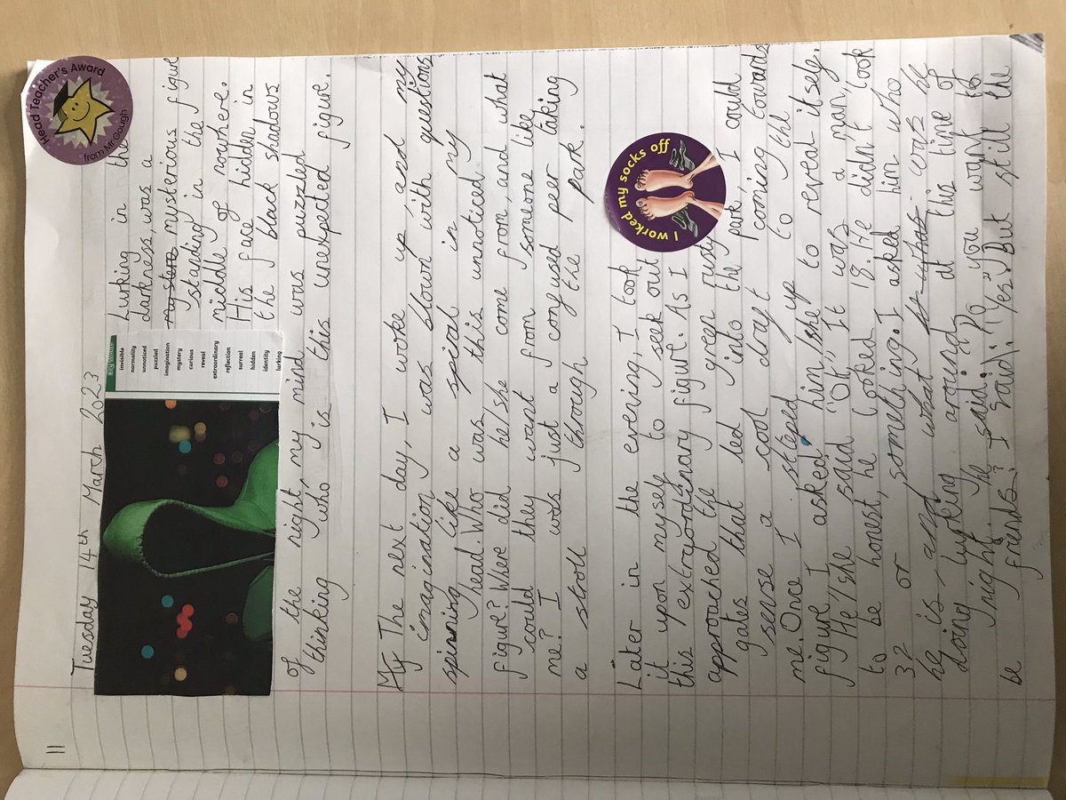 Y4 amazingness from Jaxon who wrote an amazing short burst piece of writing about a mysterious figure using some high level vocabulary. What do you think <a href="/MrMCGrammar/">MC Grammar</a> <a href="/PieCorbett/">Pie Corbett</a> <a href="/MarcusRashford/">Marcus Rashford</a>