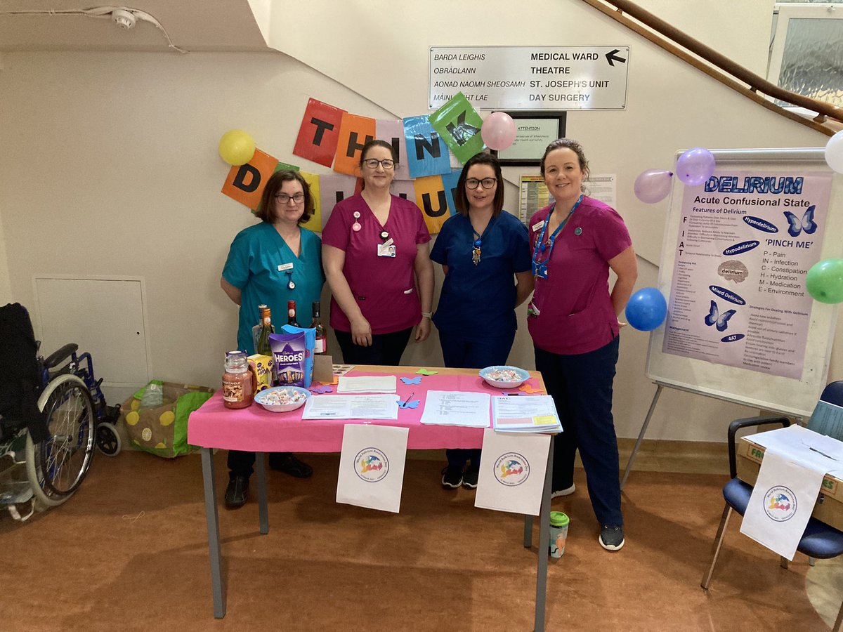 National delirium awareness day in full swing in BGH. Come visit our Anp <a href="/TeresaBohane/">Teresa Bohane</a> and our CNM2 in dementia Annette at the THINK DELIRIUM stand in the main corridor <a href="/BridAOSullivan/">Bridie O'Sullivan</a> <a href="/CaroleCroke/">Carole croke </a> <a href="/MaureenMinihane/">Maureen Minihane</a> <a href="/BGHsswhg/">Bantry General Hospital -SSWHG</a> <a href="/CuhANP/">CUH Advanced Nurse Practitioners</a> <a href="/NMPDUCorkKerry/">NMPDU South West</a> <a href="/MerlinTagaram/">Merlin tagaram</a> <a href="/CUH_Cork/">Cork University Hospitals</a>
