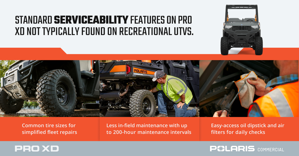 ELTCustomerSrvc's tweet image. Here are just some of the ways Pro XD’s features set a new standard in serviceability.

#EasternLiftCommercialVehicles #PolarisCommercial
#UTV #Industrial #Construction #Jobsite #BuiltToWork