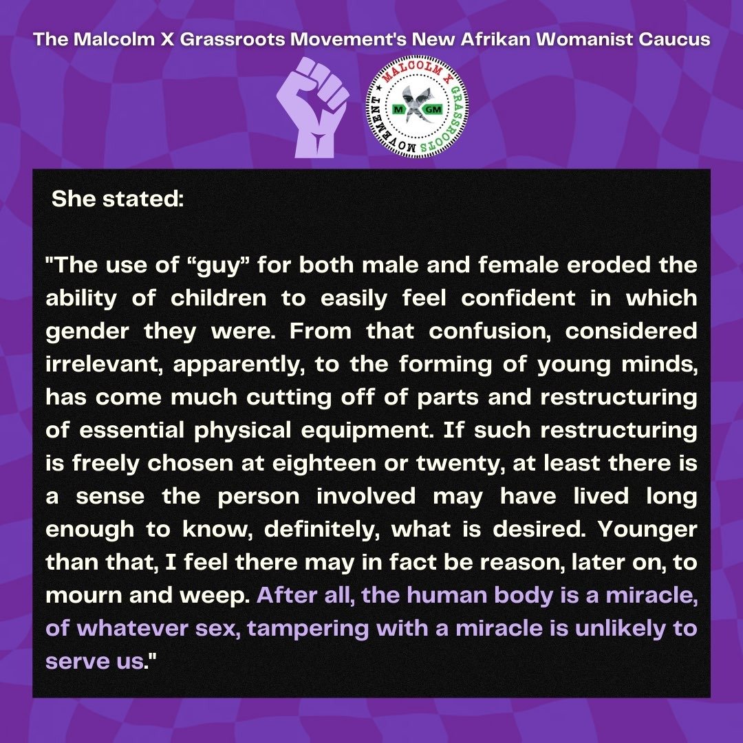 MXGMNyc's tweet photo. As part of @MXGMNational , NAWC is politically committed to New Afrikan womanism and Black feminism. Here is our statement regarding Transphobia, Black Feminism, and Womanism. #FreetheBody , #FreetheLand!!!
To join #MXGM and learn more, visit https://t.co/RfqVHNJcb0. https://t.co/YEU1HcLADK