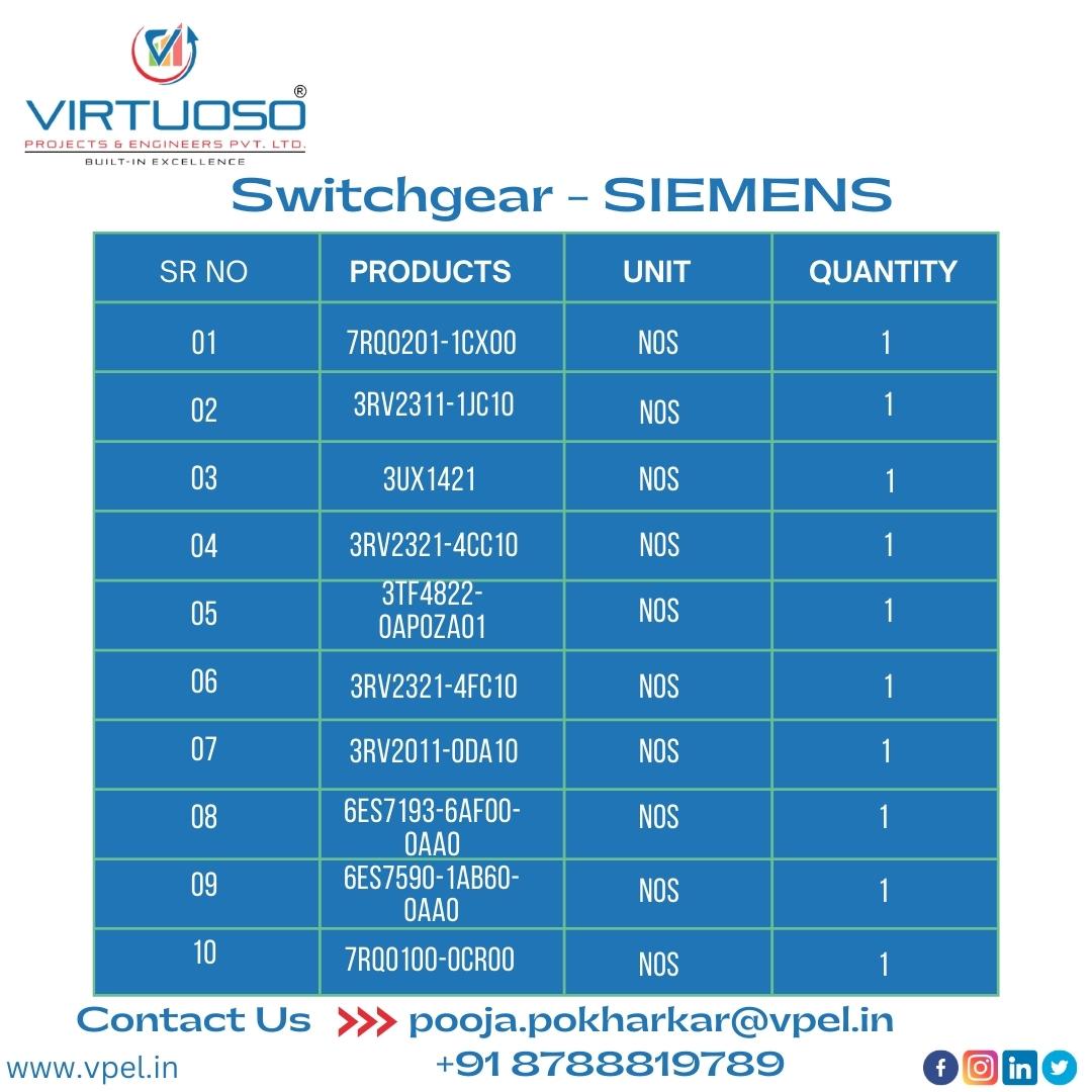 virtuoso_pvt's tweet photo. Switchgear Stock availability at Pune | VPEL
#solutionsprovider #Instrumentsstock #technology #Instruments #stock #engineering #Switchgear #Switchgearstock #products #Instrument #Instrumentsstock #solutionsprovide #electrical #electronics #VirtuosoProjectsandEngineersPvtLtd #pune https://t.co/VeXbQwB6pr