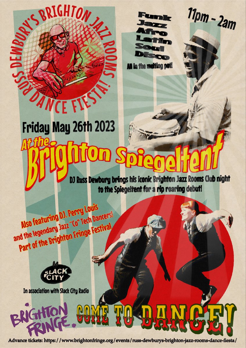 RussDewbury's tweet photo. Delighted to be playing a show @BSpiegeltent on Friday May 26th as part of this years Fringe Festival!
It’s a venue I’ve always loved and looking forward to make my debut there on Spring Bank Holiday weekend for a Brighton Jazz Rooms Dance Fiesta! 
https://t.co/1csx2uZbRl https://t.co/Ra3rD0Alhi