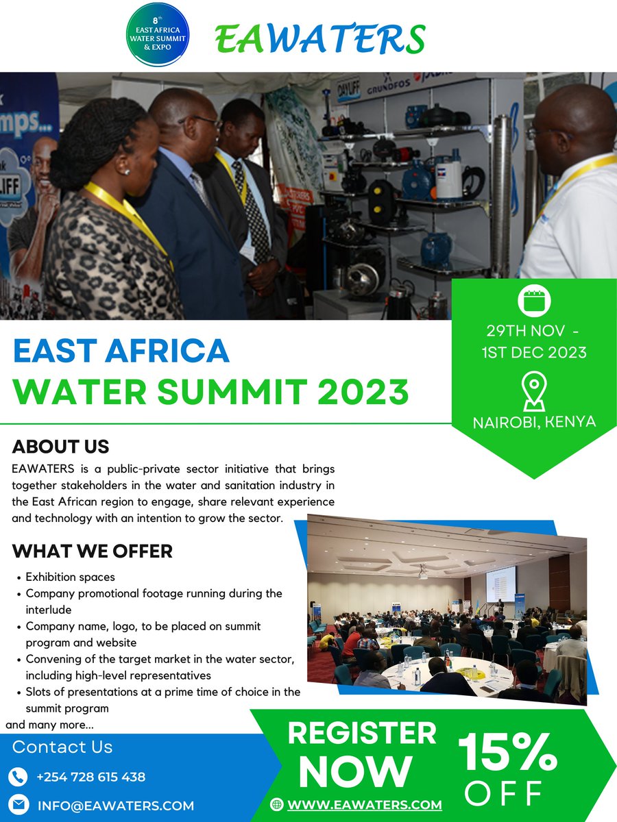 Join us for the upcoming water conference and be part of the solution to ensure sustainable water for future generations. Exhibitors, sign up now to showcase your innovative solutions and collaborate with like-minded professionals! #WaterConference2023 #SustainableWaterSolutions