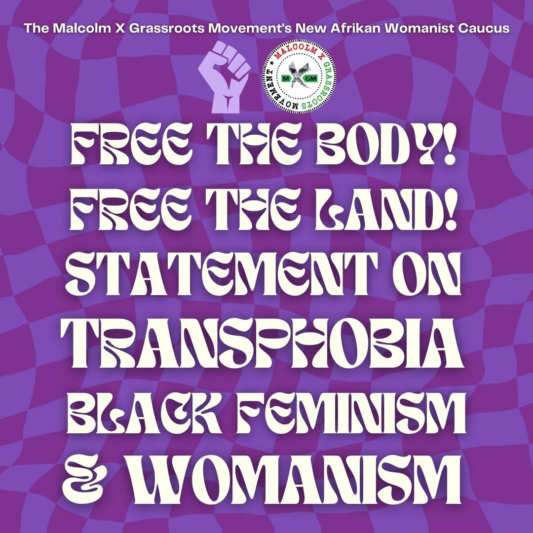 MXGMNyc's tweet photo. As part of @MXGMNational , NAWC is politically committed to New Afrikan womanism and Black feminism. Here is our statement regarding Transphobia, Black Feminism, and Womanism. #FreetheBody , #FreetheLand!!!
To join #MXGM and learn more, visit https://t.co/RfqVHNJcb0. https://t.co/YEU1HcLADK