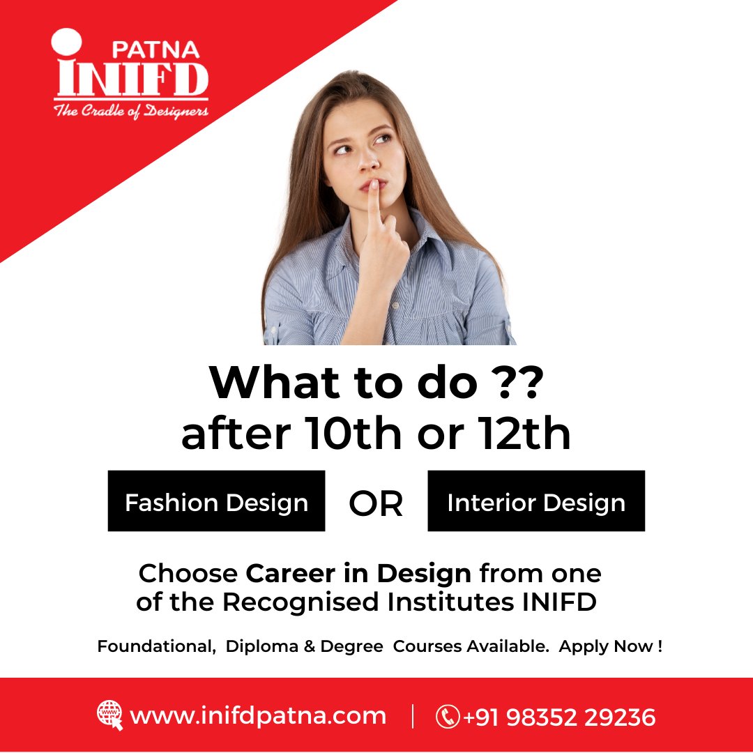 Learn from Chief Mentors like Twinkle Khanna & Manish Malhotra.
Follow @inifdpatna for more updates.
#inifdpatna #inifd #patna #bihar #careerindesign #career #careerafter10th #careerafter12th #LFW #LST #twinklekhanna  #twitter #fashiondesignercareer #twitter #tweet