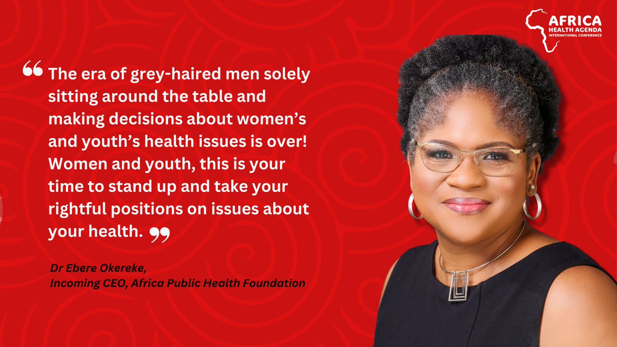 "The era of grey-haired men solely sitting around the table and making decisions about women's and youth's health issues is over! Women and youth, this is your time to stand up and take your rightful positions on issues about your health," @DrEmeruemJnr. #AHAIC2023 <a href="/AfricaCDC/">Africa CDC</a>
