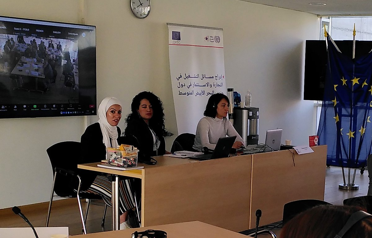 OstermeierMa's tweet photo. .#Employment issues need to be already considered during the design phase of #trade and #investment policies. @fareshussami, Sawsan (@JIC_Investment) &amp; Yasmin (@mpedegypt) show how and why at METI's 1st regional knowledge-sharing workshop https://t.co/QkaYhKC7Iu https://t.co/sYpt2dTlyL