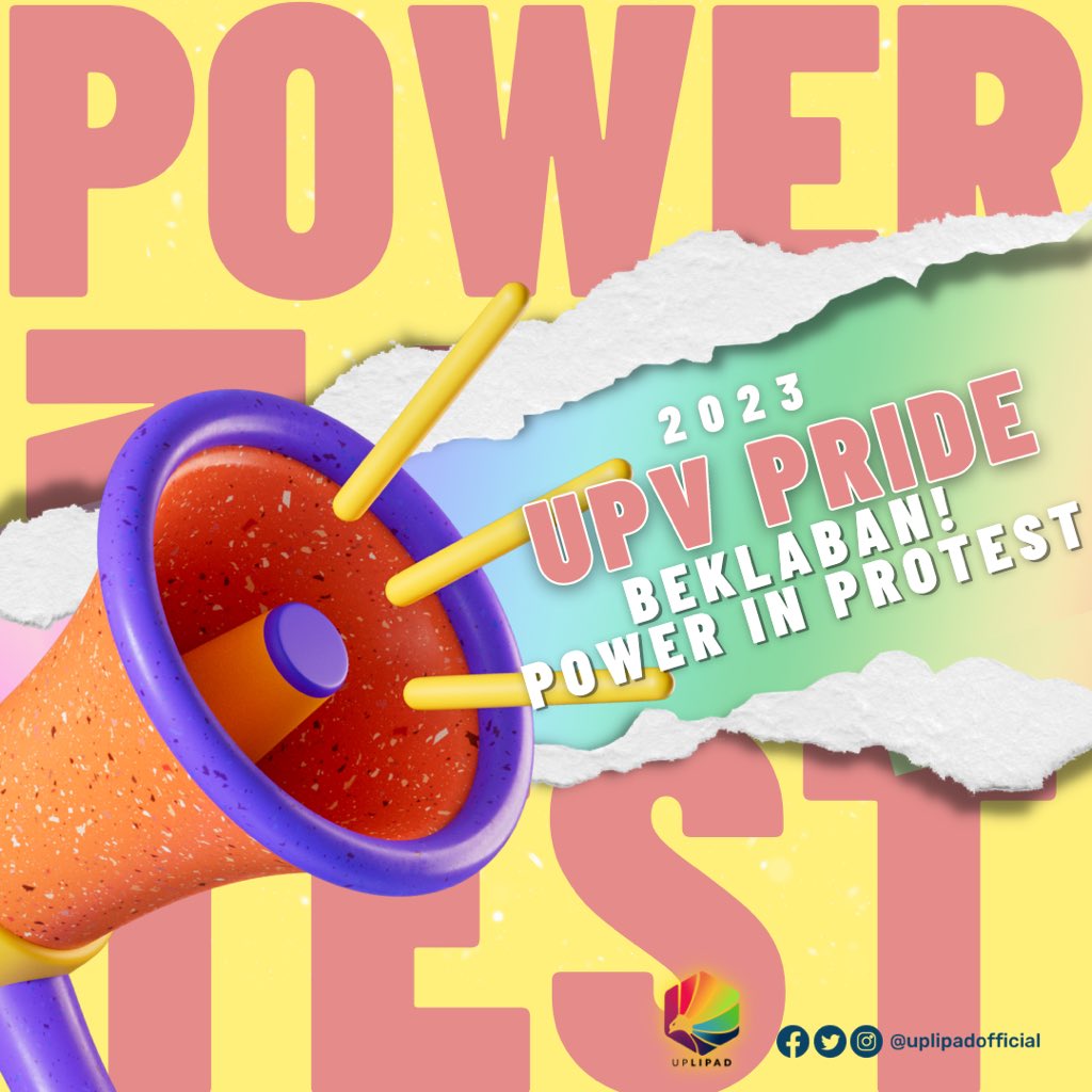 uplipadofficial's tweet photo. π£Makibeki, Wag Mashokot!π£
UPV Pride is back! With the theme 'Beklaban: Power in Protest,' we join forces to challenge our society's current conditions.
Read more here: https://t.co/OusjrjMkXr
#UPLipad #UPVPride2023 #Beklaban #PowerInProtest #SOGIEEqualityNow https://t.co/5HyZi2xfaj