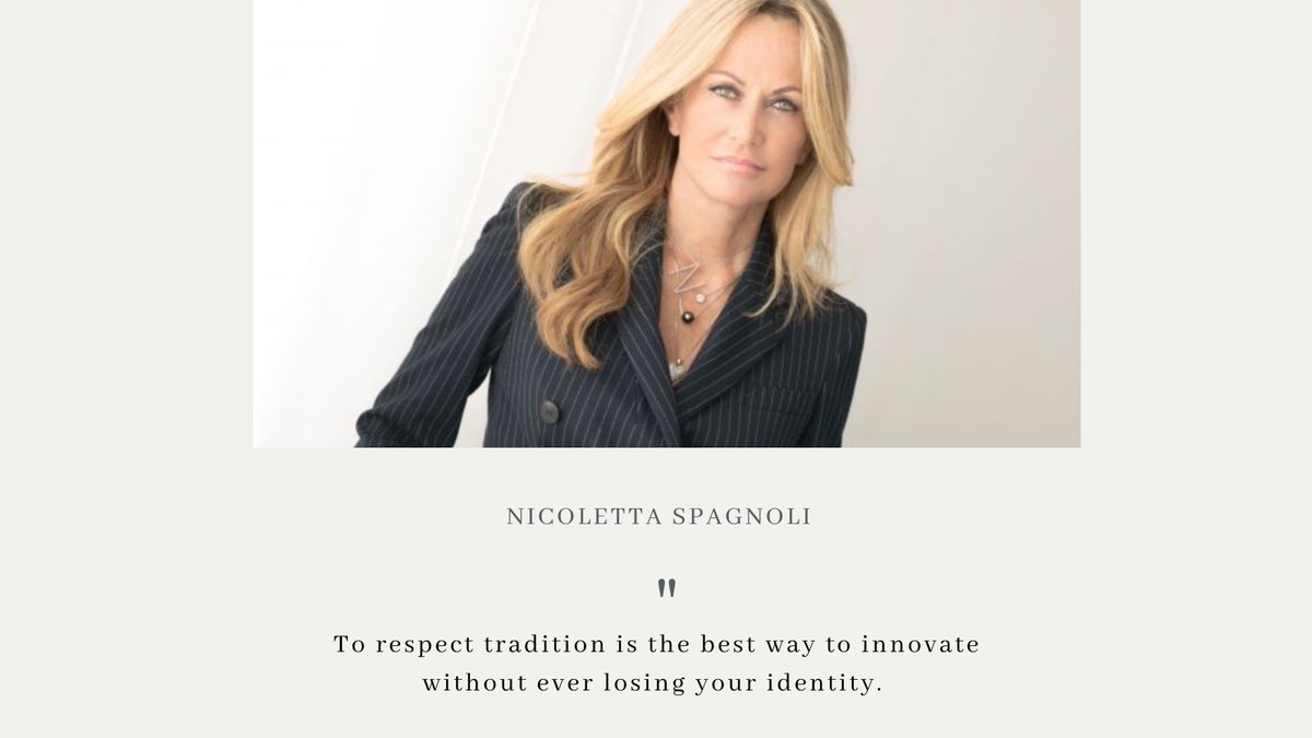 Quotabelle's tweet photo. Heritage ·
Nicoletta Spagnoli · CEO of 95-year-old Italian fashion brand founded by grandmother, Luisa

quotation source: Global Blue magazine  · feature · 03·14·2017
#quotabelle #nicolettaspagnoli #femalefounder #womenshistorymonth #nudgeword #heritage #beautifullysaid https://t.co/KnKcSq3RuJ