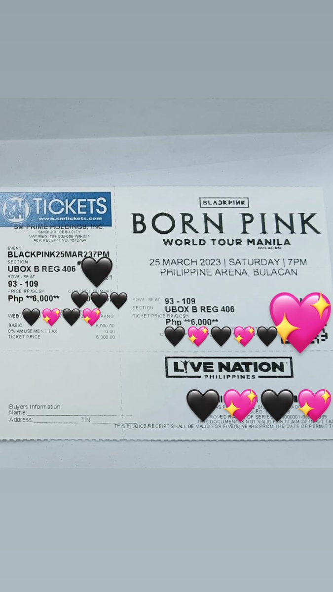 LFB WTS #BLACKPINKMANILA_BULACAN DAY 1

UBB REG (1 TICKET ONLY)
SELLING FOR THE SAME PRICE (P6K) + ONLINE FEE (P100) = P6,100.00

LOCATION: CEBU

MOP: CASH
CAN PAY UPON MEETUP

RFS: EXTRA TICKET / UPGRADED TO LOWER BOX A