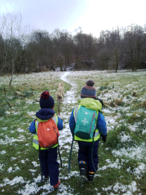 stm_elcc's tweet photo. It's been a great week for going to the forest. Rain and snow make the best #muddypuddles. #outdoorlearning #forestkindergarten #scottishweather https://t.co/EkDZN8myFh