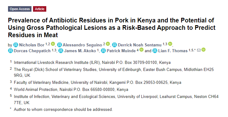 Nicholas' dissertation work looking at antibiotic residues has been accepted and published in <a href="/MDPIOpenAccess/">MDPI</a> journal Antibiotics! Huge congratulations 🎉🥳

<a href="/masterborr/">Nicholas Bor</a> <a href="/MScOneHealth/">MSc One Health</a> #onlinelearning 

Link under "Publications" tab here: ed.ac.uk/vet/studying/p…