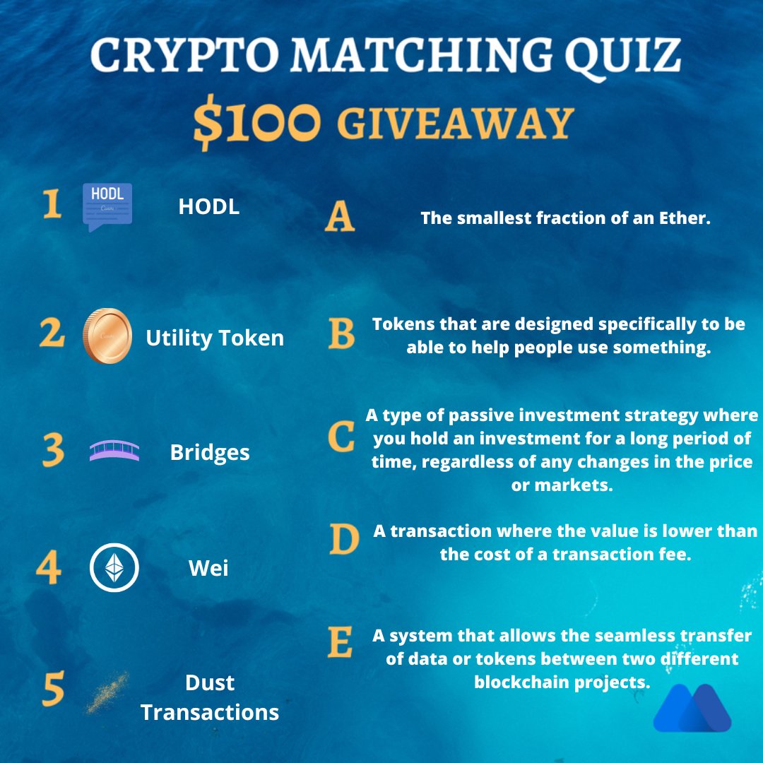 It's that time again to match the crypto terms to their definition! 🧐

1️⃣ Follow @MEXC_Global, Like &amp; RT the post
2️⃣ Comment your answer and tag 2 friends

10 winners will be picked to share $100! 🔥

Ends in 48hrs. Good luck!

Fill out: forms.gle/s6jDkUix9ji6wP…

#Cryptoterms