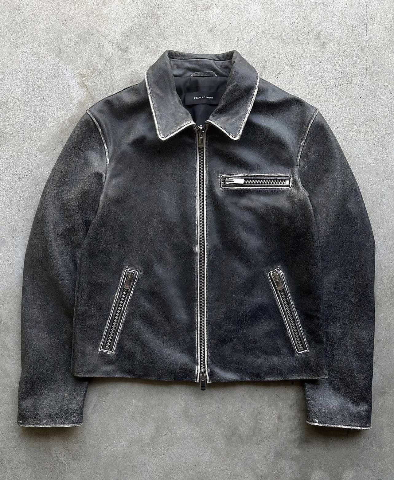 Zvv 　PEARLED IVORY レザージャケット PEARLED IVORY】レザージャケット - XS PEARLED IVORY