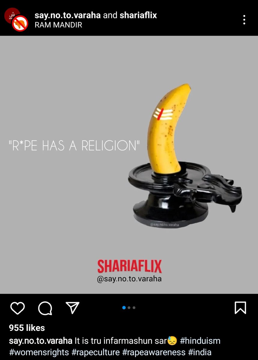 Islamophobia1_'s tweet photo. This is SHARIAFLIX on Instagram claiming India is for Muslims only. During the holi festival this page threatened hindu girls &amp; advised to keep them safe. This page only insults Hinduism with their vulgar minds &amp; J!hadi Mindset..Please report to @InstagramComms @SarahLGates1 https://t.co/idg8EaVKbq