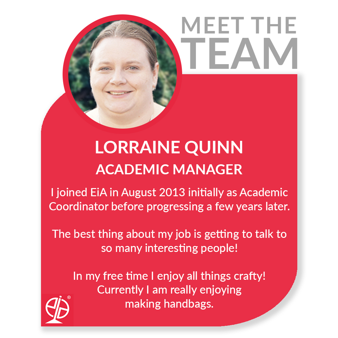 This month it’s the turn of Lorraine Quinn, the head of our Academic team. Here’s your opportunity to find out who she is, what she does and what she likes to do outside of her work life. 

englishinaction.com/blog/meet-the-…

#eiauk #meettheteam