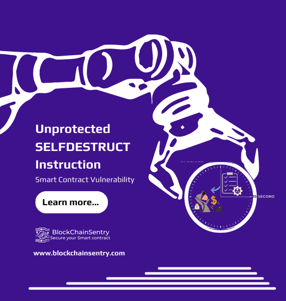 BCSentry1_0's tweet photo. @BCSentry1_0  #web3 based #smartcontract #solidityscanner can detect #unprotectedselfdestruct instruction vulnerability inside the #smartcontracts and provide remediation steps to apply access control for the owner of the #smartcontract. 
https://t.co/vx4unXqlZ9 https://t.co/HA64HDhPHl