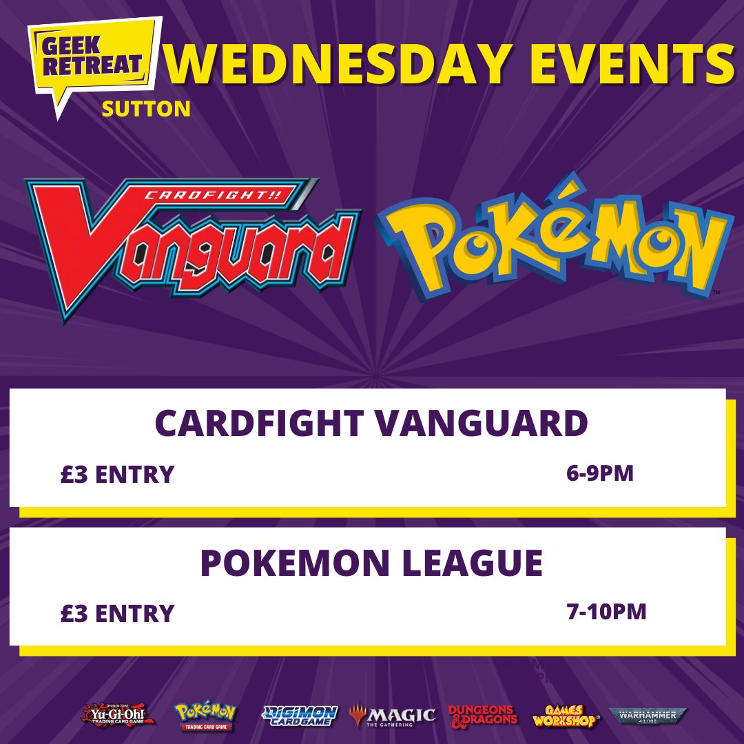 GR_Sutton's tweet photo. What's on today at Geek Retreat Sutton! https://t.co/KDYw2YPINS
