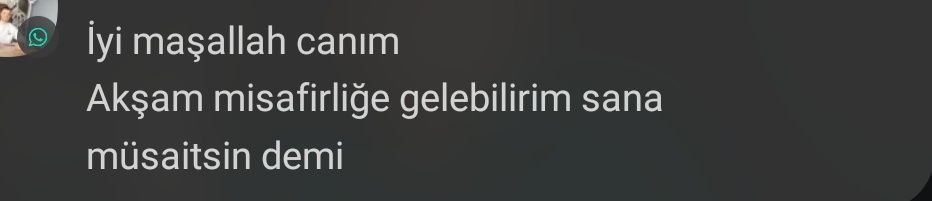 Bunun normali akşam sana misafirliğe gelebilir miyim  musaitmisin  olması lazım 🤦‍♀️