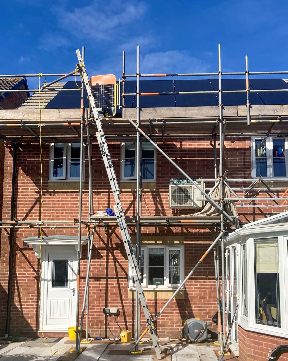 Installation underway of the E-Tec Hybrid paired with solar PV panels, elevating the renewable credentials of this South Wales home. <a href="/plumbwisewales/">Plumbwise</a>