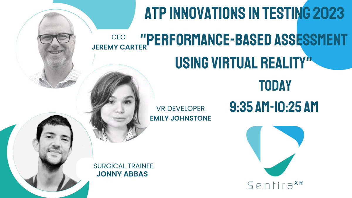 Our final presentation at #ATPConf...join us this morning at 9:35 am as we explore the use of #VR in performance-based #assessment.