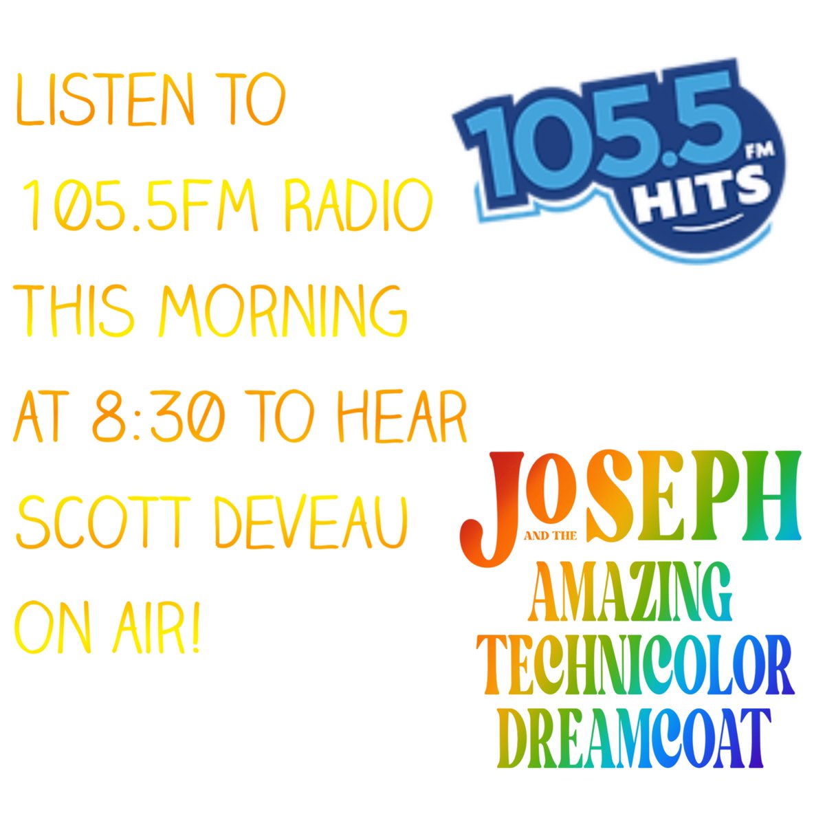 Listen to 105.5 FM Uxbridge Radio to hear Scott Deveau on air with Angela this morning at 8:30am! 📻