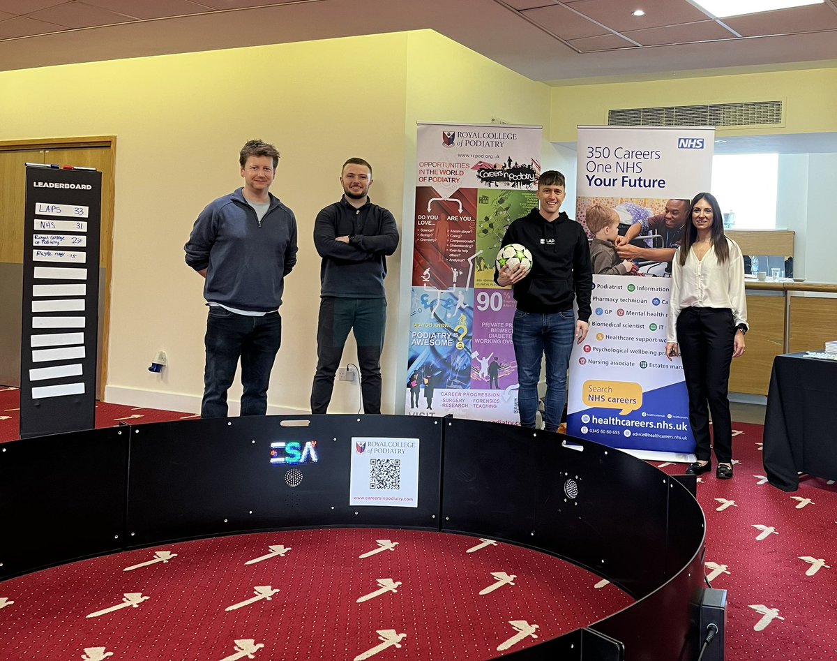 MariaTrotman4's tweet image. We are here @NHSHEE_SEast @PodiatryCareers @RoyColPod at the @LAPSCareers head of the game event, increasing the awareness of the podiatry professional and educational routes into it. @JakeRobbo9 #podiatry #football #education #AHPs #careers