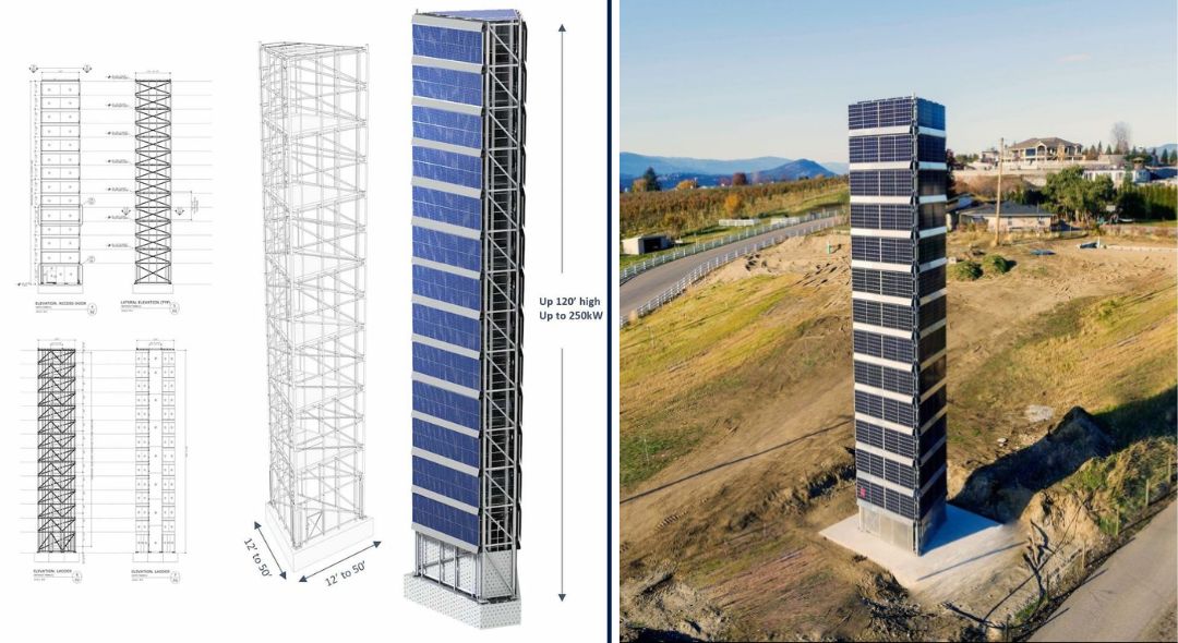 ¿Quieres conocer la última innovación en energía renovable? @ThreeSixtySolar ha creado una torre de paneles solares en configuración vertical que puede generar hasta 250 kW de energía limpia y renovable. Más información aquí: grupoviatek.com/paneles-solare… #energiarenovable