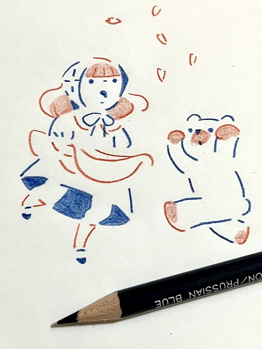 「赤青鉛筆で描いています 」|ryukuのイラスト