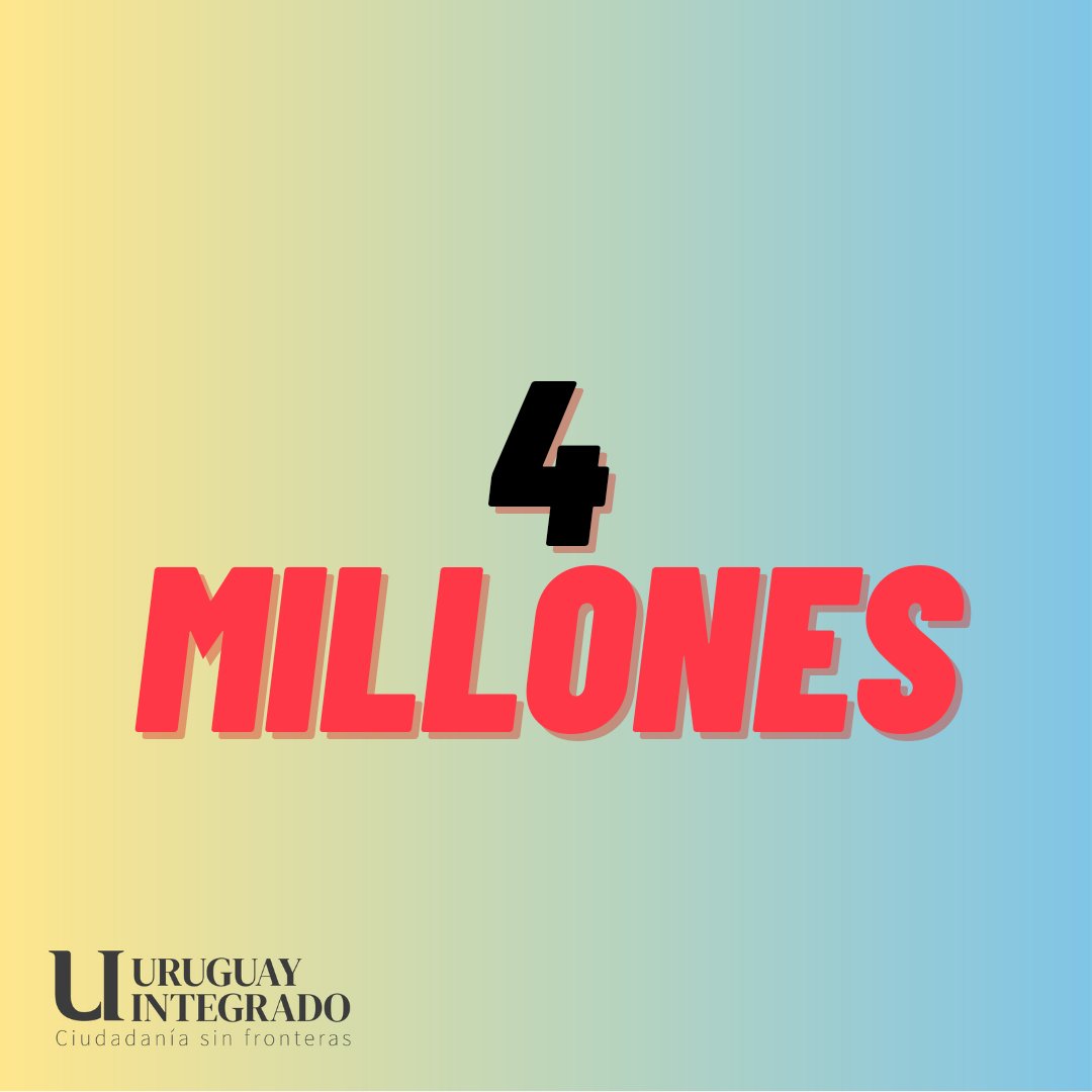 UyIntegrado's tweet photo. #4millones #uruguayintegrado https://t.co/o8LaoUEEf8