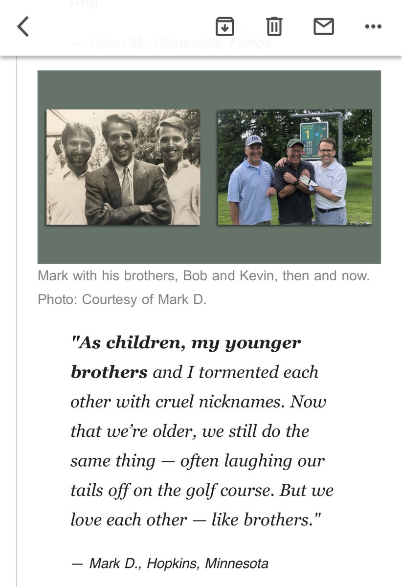 Siblings are often our longest-lasting relationships.  #AXIOS recently asked its readers to explain how brothers and sisters impacted their lives. Last night, my brief submission was published.
