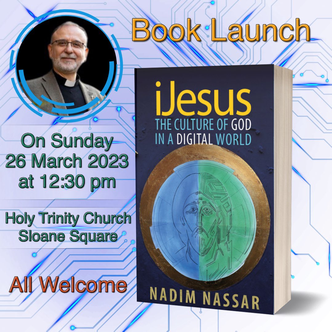 Nadim_Nassar's tweet photo. I will be delighted to see you my dear friends on Sunday 26 March at 12:30 pm at @SloaneChurch to launch my new book #iJesus. Please come and share with me this joyous occasion.
@ChurchTimes @BBCRadio4 @bbcsml @churchofengland @SouthwarkCofE @BishGloucester @CofE_Cov https://t.co/XzrESCsjzj