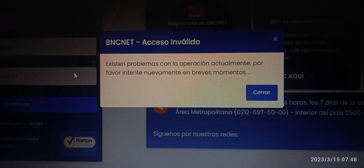 nealtoots's tweet photo. Desde ayer está caído, no permite el acceso. https://t.co/bK4FXNjDIN