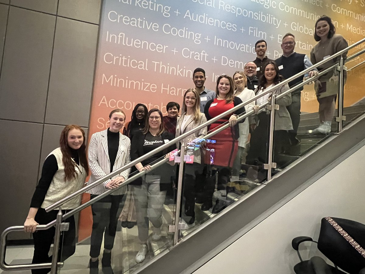 prssakent's tweet photo. W🤯W! The Communications Connection event could not have been more successful. 

We want to give a special thanks to our inspiring professionals, and the students who joined us this evening. 💙

Not pictured: Alyssa McQuillen💙

#publicrelations #advertising #commconn #prssa https://t.co/SSAr3A8GEQ