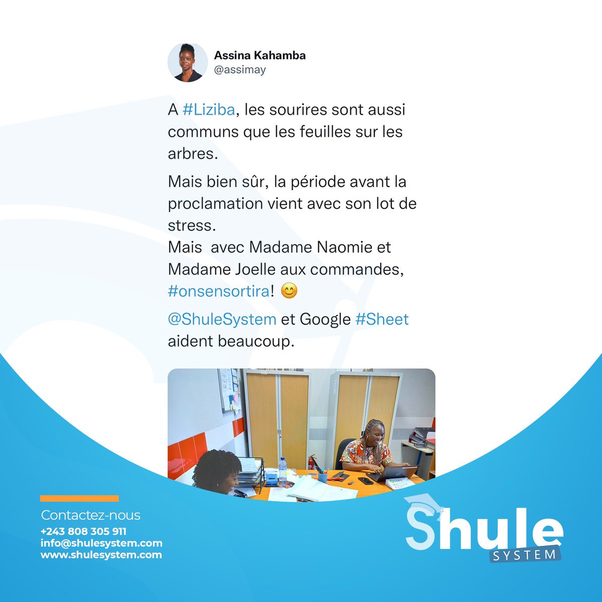 syllasbryant's tweet photo. La gestion d’un établissement scolaire devient plus simple et fiable lorsqu’on adopte @shulesystem comme outil de gestion…

« PAS UNE ÉCOLE SANS #SHULESYSTEM » https://t.co/bcaRwyyHAt