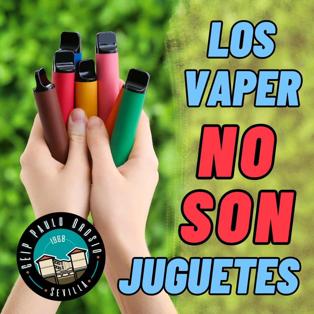 ceippauloorosio's tweet photo. A pesar de sus colores, aromas, formas, no son juguetes para el alumnado de primaria. Algunos de estos vaper pueden tener un 2% de nicotina (equivale a más de un paquete de cigarrillos). Rogamos que tengáis máxima precaución con estos productos  #vapers #venalpauloorosio https://t.co/PFYFBuuM8q