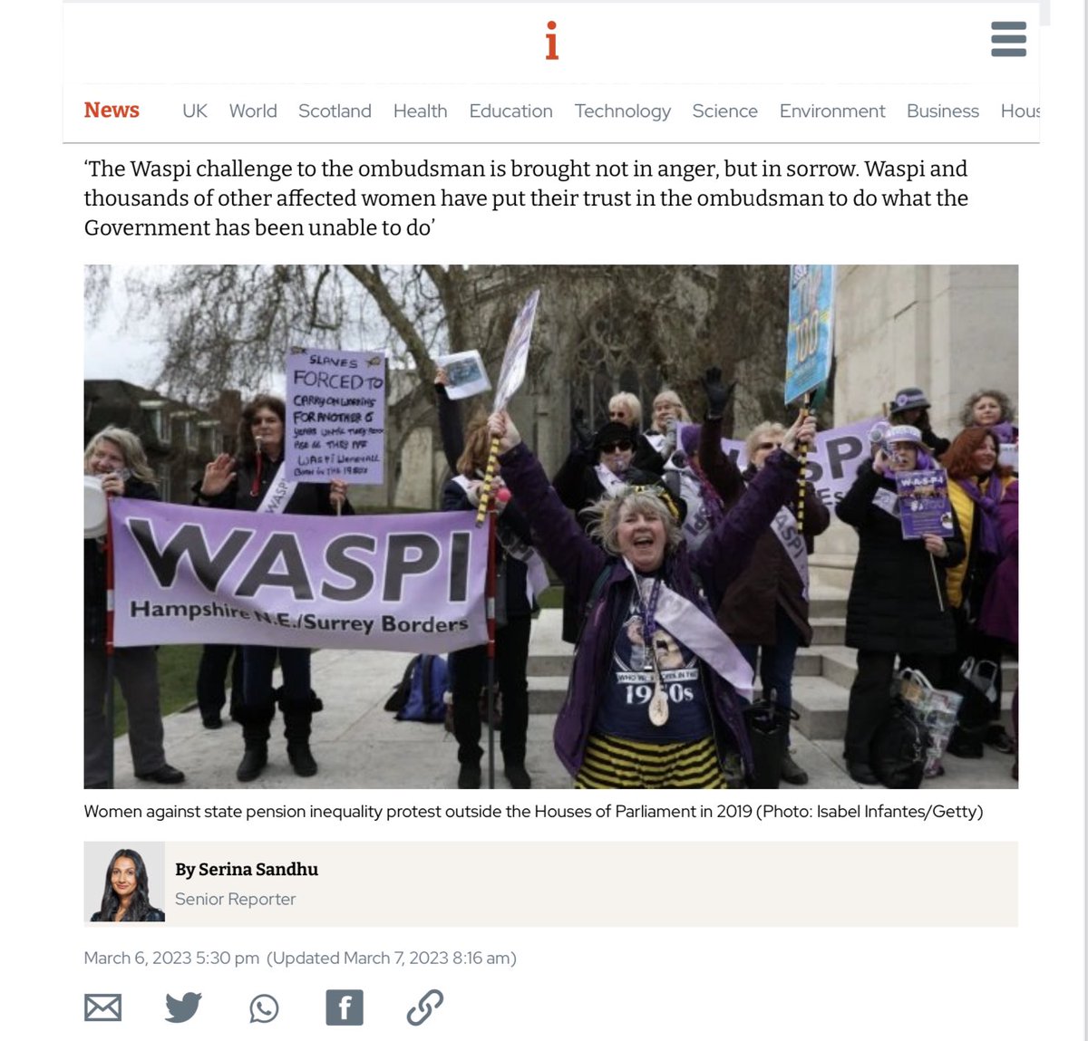 WASPI Campaign on Twitter "Did you get to read the interview