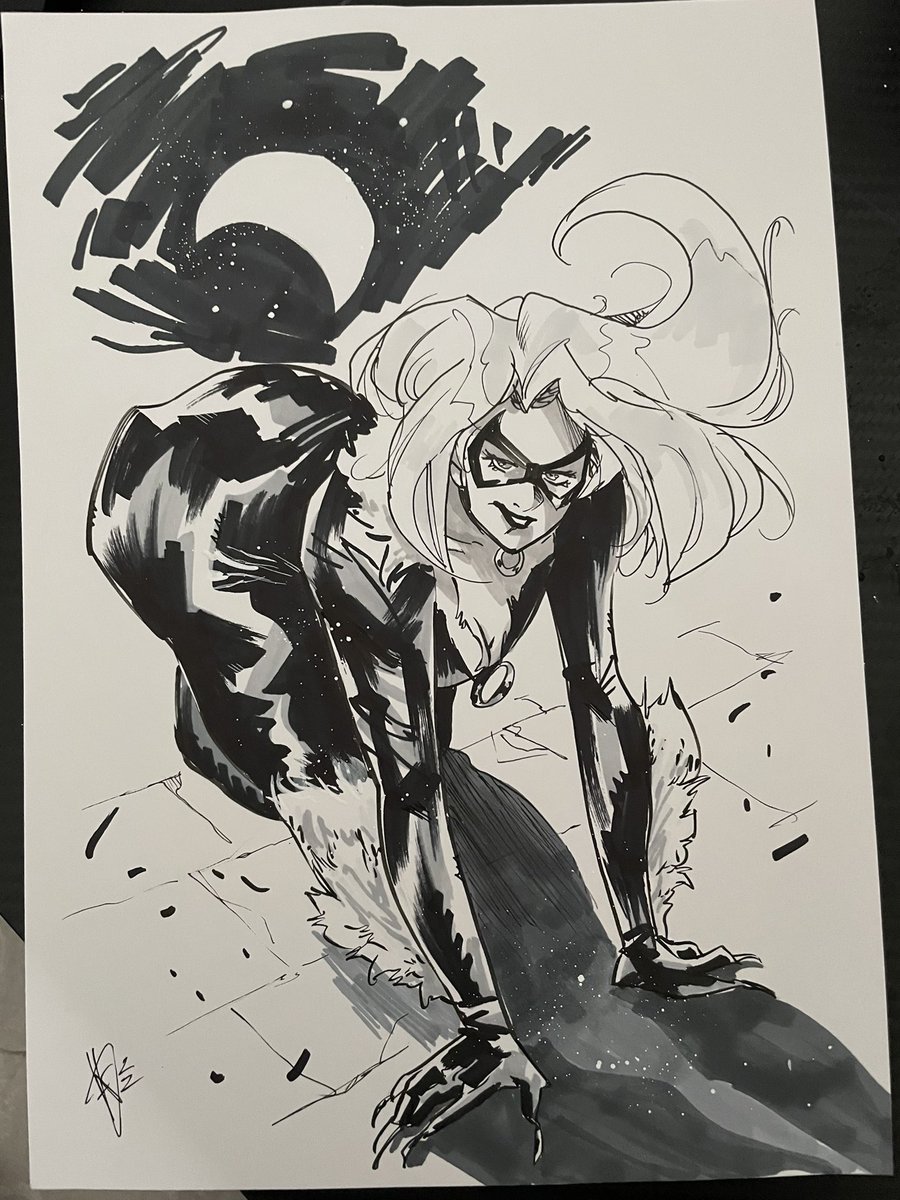 Old black cat sketch 🐈‍⬛ #BlackCat #marvel #MarvelComics #marvelfanart #spiderman #sketch #art #originalart