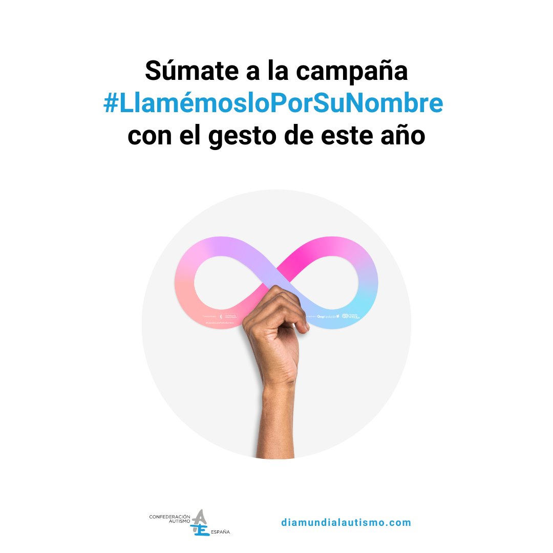 Autismo_Espana's tweet photo. Se acerca el #DíaMundialAutismo y, un año más, animamos a la ciudadanía a que muestre su solidaridad con las personas con #autismo y sus familias y se sume a la campaña #LlamémosloPorSuNombre. Conoce el gesto que proponemos para este año en https://t.co/5CYELEabJm https://t.co/Q0F4AbHhwh