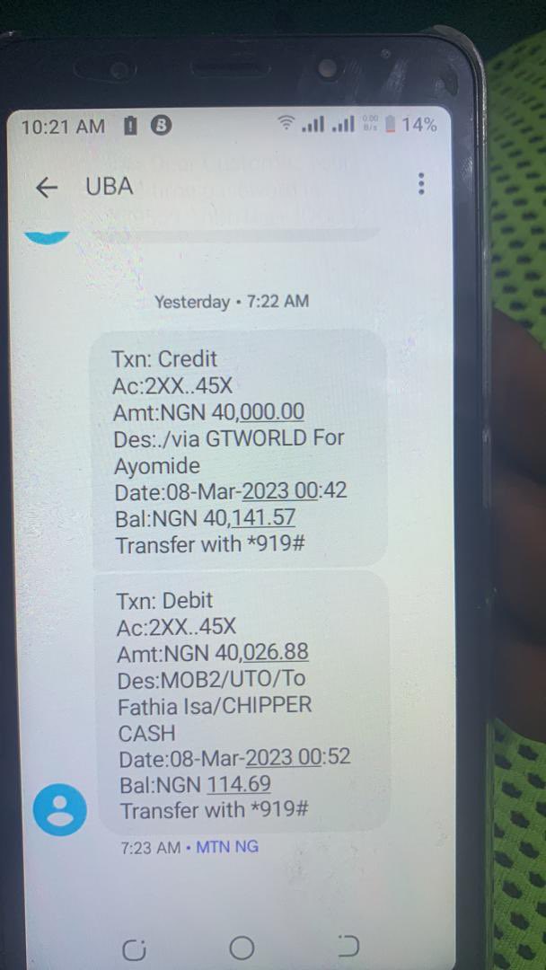 Latreh's tweet photo. @UBAGroup My staff contacted “UBA” through the same what’s app number and the amount was credited into the account and immediately debited. https://t.co/l36q5QBK2s