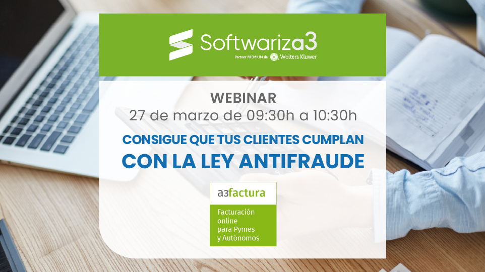 softwariza3's tweet photo. 📣 ¿Quieres ofrecer un servicio innovador y de alto valor a tus clientes? 

Con a3factura podrás digitalizar tu despacho y cumplir con las nuevas normativas fiscales ✔️

👉 Apúntate ya y comienza a crear un entorno de trabajo colaborativo 💻

#Softwariza3

https://t.co/8L05Fo3Leh https://t.co/CLiRwEBjNv