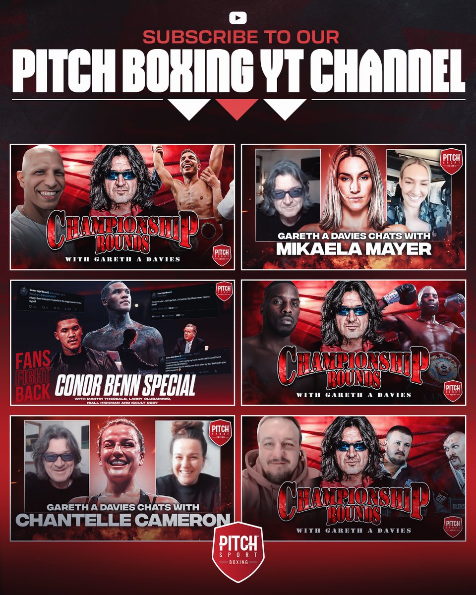 PitchBoxing's tweet photo. Catch up on all our latest Interviews and Fan Debate Shows now over on our YouTube Channel ➡️ https://t.co/7IFWgz5P27

@BillyDib ✅
@MikaelaMayer1 ✅
@Lawrence_tko ✅
@chantellecam ✅
@AKrassyuk ✅

🎙️ @GarethADaviesDT &amp; @NewAgeBoxingUK 

#Boxing #BoxingFans https://t.co/hEE5WsQBc8