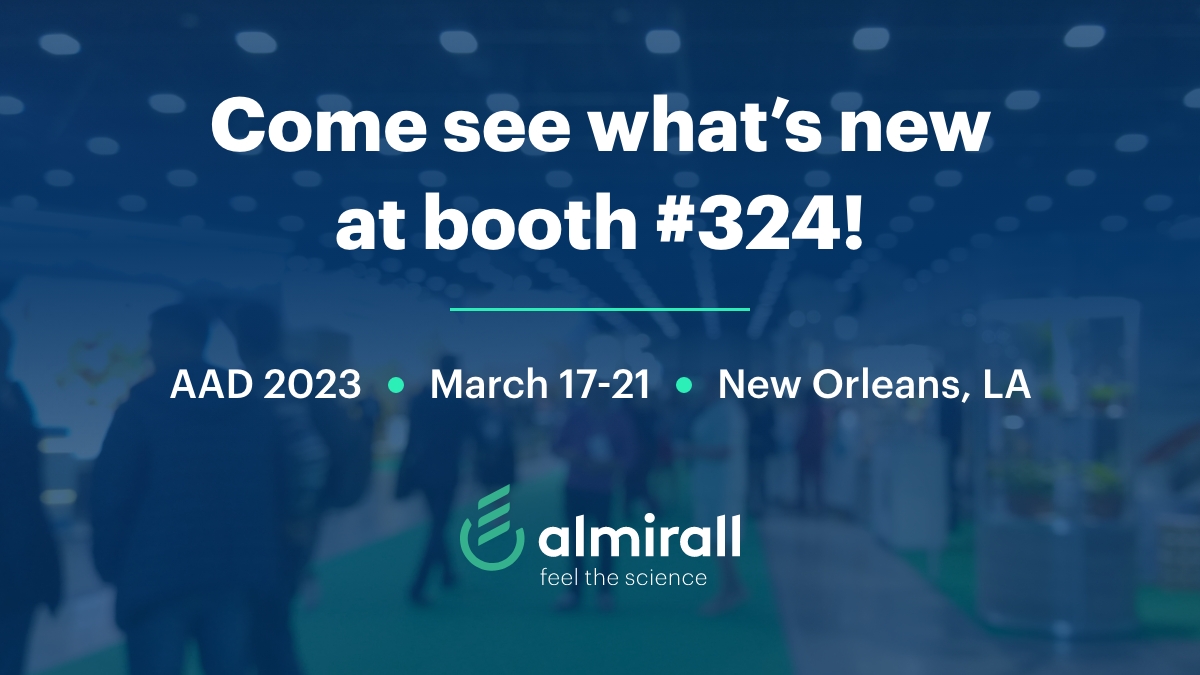 It's almost here! Join us at the American Academy of Dermatology Annual Meeting in New Orleans to see the latest developments from Almirall. #Dermatology #Innovation #SkinHealth #AAD2023